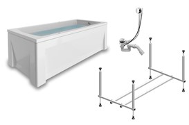 TIMO Комплект Акриловая ванна RITTA1270 120*70*63+Каркас+Слив-перелив+Фронтальная панель+Торцевая панель RITTA1270-KT12-SPV1505-FP12-TP12