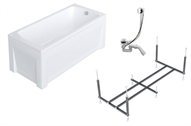 TIMO Комплект Акриловая ванна RITTA1560 1500*600*580+Каркас+Слив-перелив+Фронтальная панель+Торцевая панель RITTA1560-KT15S-SPV1505-FPE15S-TP60S