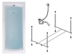 TIMO Комплект Акриловая ванна RITTA15570 1550*700*580+Каркас+Слив-перелив RITTA15570-KT15-SPV1505