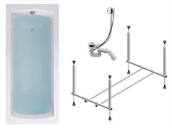 TIMO Комплект Акриловая ванна RITTA1570 150*70*63+Каркас + Слив-перелив RITTA1570-KT15-SPV1505