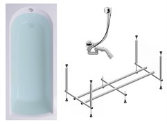 TIMO Комплект Акриловая ванна MIKA1770 170*70*58+Каркас + Слив-перелив MIKA1770-KT17-SPV1505