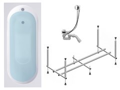 TIMO Комплект Акриловая ванна ROHA1370 130*70*58+каркас+слив-перелив ROHA1370-KT13-SPV1505