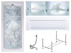 TIMO Комплект Акриловая ванна RITTA1670 160*70*63+Каркас + Слив-перелив+Гидромассаж 6 форсунок+Гидромассаж спины 3 форсунки+Фронтальная панель RITTA1670-KT16-SPV1505-T-CM-T-BM-FP16H