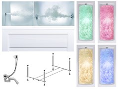 TIMO Комплект Акриловая ванна RITTA1775 170*75*63+Каркас + Слив-перелив+Гидромассаж 6 форсунок+Гидромассаж спины 3 форсунки+Хромотерапия+Фронтальная панель RITTA1775-KT17-SPV1505-T-CM-T-BM-T-CT-FP17H