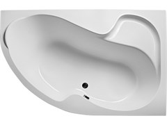 1MARKA Aura Ванна асимметричная, с рамой и панелью, белая, 160х105, правая