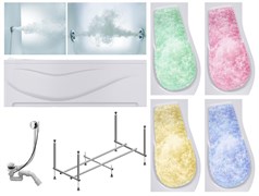 TIMO Комплект Акриловая ванна VINO1792L 170*92*66+Каркас + Слив-перелив+Гидромассаж 6 форсунок+Гидромассаж спины 3 форсунки+Хромотерапия+Фронтальная панель VINO1792L-KTVINO17-SPV1505-T-CM-T-BM-T-CT-FPVINO17L