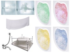 TIMO Комплект Акриловая ванна IVA1595L 150*95*70+Каркас + Слив-перелив+Гидромассаж 6 форсунок+Гидромассаж спины 3 форсунки+Хромотерапия+Фронтальная панель IVA1595L-KTIVA15-SPV1505-T-CM-T-BM-T-CT-FPIVA15L