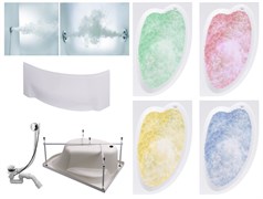 TIMO Комплект Акриловая ванна IVA1595R 150*95*70+Каркас + Слив-перелив+Гидромассаж 6 форсунок+Гидромассаж спины 3 форсунки+Хромотерапия+Фронтальная панель IVA1595R-KTIVA15-SPV1505-T-CM-T-BM-T-CT-FPIVA15R