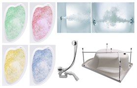 TIMO Комплект Акриловая ванна IVA1610R 160*100*70+Каркас + Слив-перелив+Гидромассаж 6 форсунок+Гидромассаж спины 3 форсунки+Хромотерапия IVA1610R-KTIVA16-SPV1505-T-CM-T-BM-T-CT