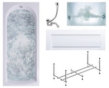 TIMO Комплект Акриловая ванна MIKA1570 150*70*58+Каркас + Слив-перелив+Гидромассаж 6 форсунок+Фронтальная панель MIKA1570-KT15-SPV1505-T-CM-FP15S