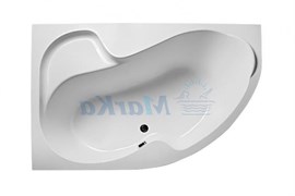 1MARKA Aura Ванна асимметричная, с рамой и панелью, белая, 150x105, левая
