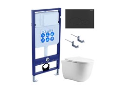 AQUATEK SET КЛАССИК-074 4в1 (рама Standard INS-0000012 +крепеж KKI-0000002+кнопкаKDI-0000074+унитаз КЛАССИК AQ1111-00 с крышкой) SET AQUATEK КЛАССИК-074 4в1