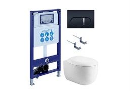 AQUATEK SET АЛЬТАИР cm-045 4в1 (рама INS-0000025 +крепление KKI-0000002 +кнопка KDI-0000045 +унитаз AQ1980-00 +тонкое сиденье с механиз) SET AQUATEK АЛЬТАИР cm-045 4в1