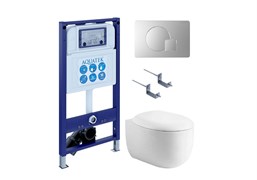AQUATEK SET АЛЬТАИР cm-068 4в1 (рама INS-0000025 +крепление KKI-0000002 +кнопка KDI-0000068 +унитаз AQ1980-00 +тонкое сиденье с механиз) SET AQUATEK АЛЬТАИР cm-068 4в1