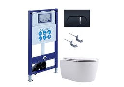 AQUATEK SET ЕВРОПА New-045 4в1 (рама INS-0000025 +крепление KKI-0000002 +кнопка KDI-0000045 +унитаз AQ1106L-00 +тонкое сиденье с механиз) SET AQUATEK ЕВРОПА New-045 4в1