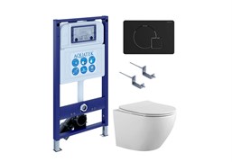 AQUATEK SET ЕВРОПА-069 4в1 (рама INS-0000025 +крепление KKI-0000002 +кнопка KDI-0000069 +унитаз AQ1901-00 +тонкое сиденье sc) SET AQUATEK ЕВРОПА-069 4в1