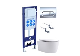 AQUATEK SET ЕВРОПА New-INS17-043 4в1(рама INS-0000017 +крепление KKI-0000002 +кнопка KDI-0000043 +унитаз AQ1106L-00 +тонкое сиденье с механиз) SET ЕВРОПА New-INS17-043 4в1
