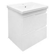 AZARIO Комплект Тумба KANTRI 60/2 605х405х650 подвесная, с раковиной Фостер 60, белый глянец (CS00097248) CS00097248