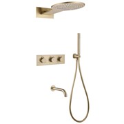 ABBER Душевая система Wasser Kreis AF8150G скрытого монтажа с изливом, термостат, золото матовое AF8150G