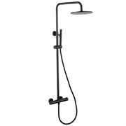 ABBER Душевая стойка Wasser Kreis AF8160BL с термостатом без излива, черная матовая AF8160BL