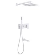 ABBER Душевая система Daheim AF8217W скрытого монтажа с изливом, белая матовая AF8217W