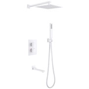 ABBER Душевая система Daheim AF8250W скрытого монтажа с изливом, термостат, белая матовая AF8250W