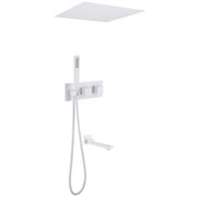 ABBER Душевая система Daheim AF8254W скрытого монтажа с изливом, термостат, белая матовая AF8254W