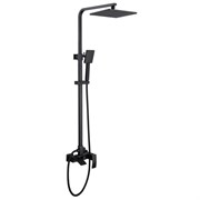 ABBER Душевая стойка Wasserfall AF8616BL с изливом, черный матовый AF8616BL