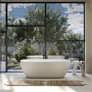 ABBER Ванна из искусственного камня Stein AS9613-1.6 белая матовая AS9613-1.6