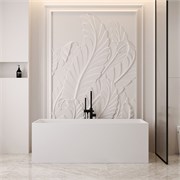 ABBER Ванна из искусственного камня Stein AS9640-1.6 белая матовая AS9640-1.6