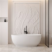 ABBER Ванна из искусственного камня Stein AS9641-1.5 белая матовая AS9641-1.5