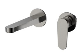 AQUAme AQM6915GM Novara Смеситель для раковины настенный на 2отв., цвет металл AQM6915GM