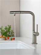 AQUAme AQM9903BN  Cucina Смеситель для кухни  с выдвижным L-образным изливом, с подключением к фильтру с питьевой водой, никель шлифованный AQM9903BN