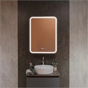 AQUAme AQM9203 600х800 Зеркальный шкаф ПРАВЫЙ с подсветкой, подогревом и часами, корпус Антрацит AQM9203