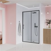 VECONI Душевая дверь Evo 100 GR, 1800x1950, графит брашинг, стекло прозрачное E1-GR-180-01-C9