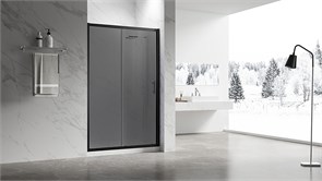 VECONI Душевая дверь раздвижная Vianno VN-55BT, 1100x1950, Черный, стекло тонированное VN55BT-110-05-C8