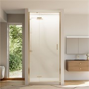 VECONI Душевая дверь распашная Vianno VN-73RG/L, 1200x1950, Золото брашинг, стекло дождь VN73RG/L-120-06-C4