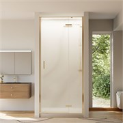 VECONI Душевая дверь распашная Vianno VN-73RG/R, 800x1950, Золото брашинг, стекло дождь VN73RG/R-80-06-C4