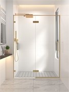 VECONI Душевая дверь распашная  Premium Alassio G, 1500х2000, брашированное золото, стекло прозрачное осветленное AL-150-00-G-C4