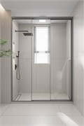 VECONI Душевая дверь раздвижная Premium Prato 300 GR-L, 1500х2000, графит брашированный, стекло прозрачное PR3/L-150-01-GR-C4