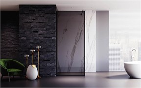 VECONI Душевая перегородка Korato KR-81BT, 1000x2000, черный матовый, стекло тонированное KR81BT-100-05-C8