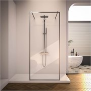 VECONI Душевая перегородка Korato KR-90GR, 1100x2000, брашированный графит, прозрачное стекло KR90GR-110-01-C4