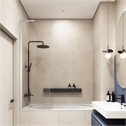 VECONI Шторка на ванну Palau PL-84, 600x1500, хром, стекло прозрачное PL84-60-01-C8