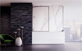 VECONI Шторка на ванну Palau PL-85GR, 500x1500, брашированный графит, стекло прозрачное PL85GR-50-01-C8