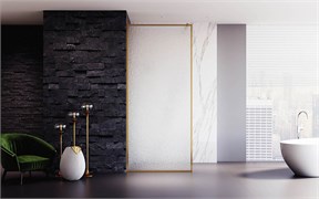 VECONI Душевая перегородка Korato KR-81RG, 800x2000, брашированное золото, стекло дождь KR81RG-80-06-C8