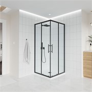 VECONI Душевой угол прямоугольный, двери раздвижные  Evo 300 B, 1200х800x1950, черный матовый, прозрачное стекло E3-B-12080-01-C9