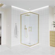 VECONI Душевой угол квадратный, двери раздвижные  Evo 300 G, 800х800x1950, золото брашинг, прозрачное стекло E3-G-8080-01-C9