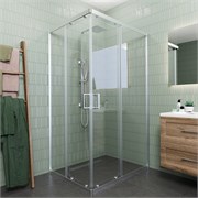 VECONI Душевой угол прямоугольный, двери раздвижные Rovigo RV-10, 900x800x1950, хром, стекло прозрачное RV10-9080-01-C5