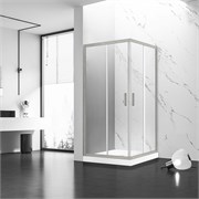 VECONI Душевой угол квадратный, двери раздвижные Rovigo RV-83, 1000х1000х1950, никель брашинг, прозрачное стекло RV83-100-01-C5