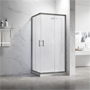VECONI Душевой угол квадратный, двери раздвижные Rovigo RV-27GM, 800x800x1900, оружейная сталь, прозрачное стекло RV27GM-8080-01-C8